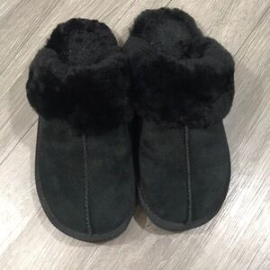 LAMO “Devon Scuff” Black Suede‎ Slip-On Suede Slippers size 9